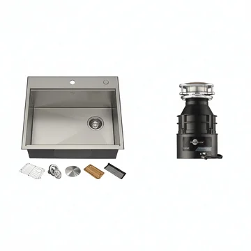 25" Stainless Steel Sink and Disposal